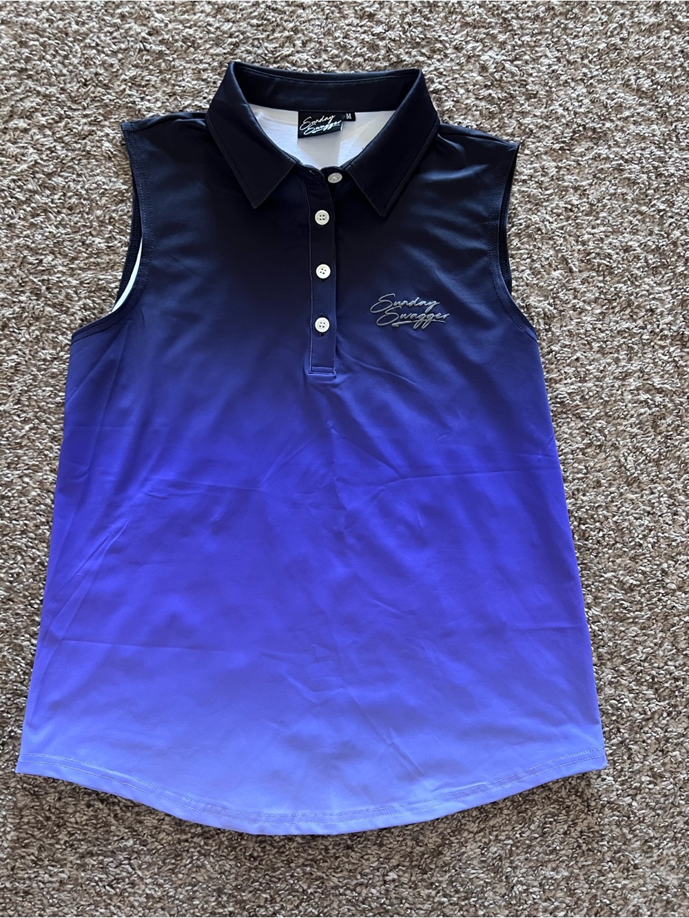 Sunday Swagger Sleeveless Golf Top in Ombre Purple